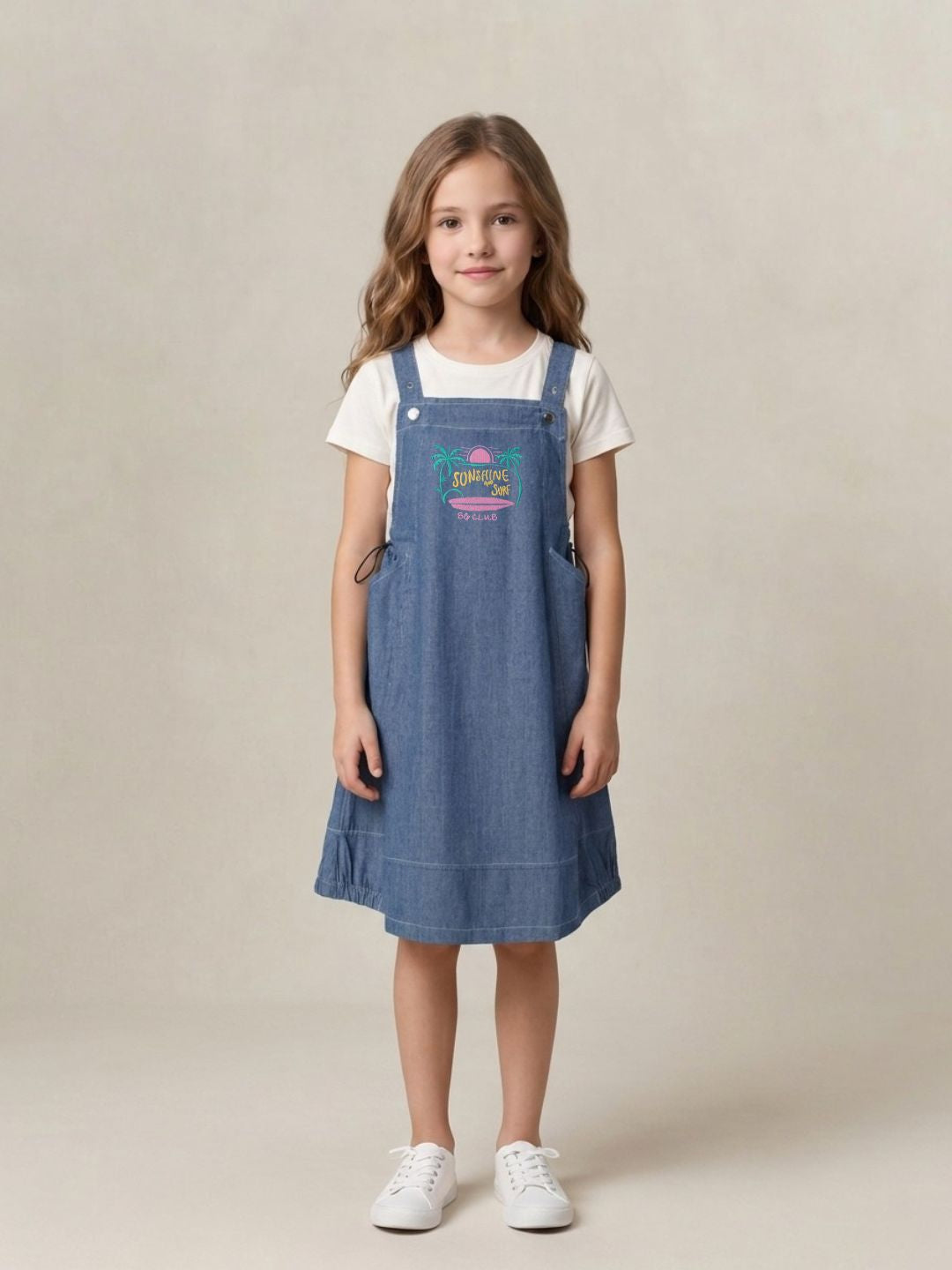 Blue Giraffe Girls Blue Solid A-Line Fit Dress