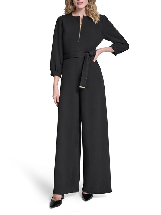 DKNY Women Black Round Neck Jumpsuit