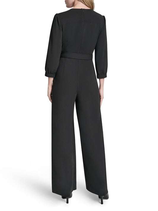 DKNY Women Black Round Neck Jumpsuit