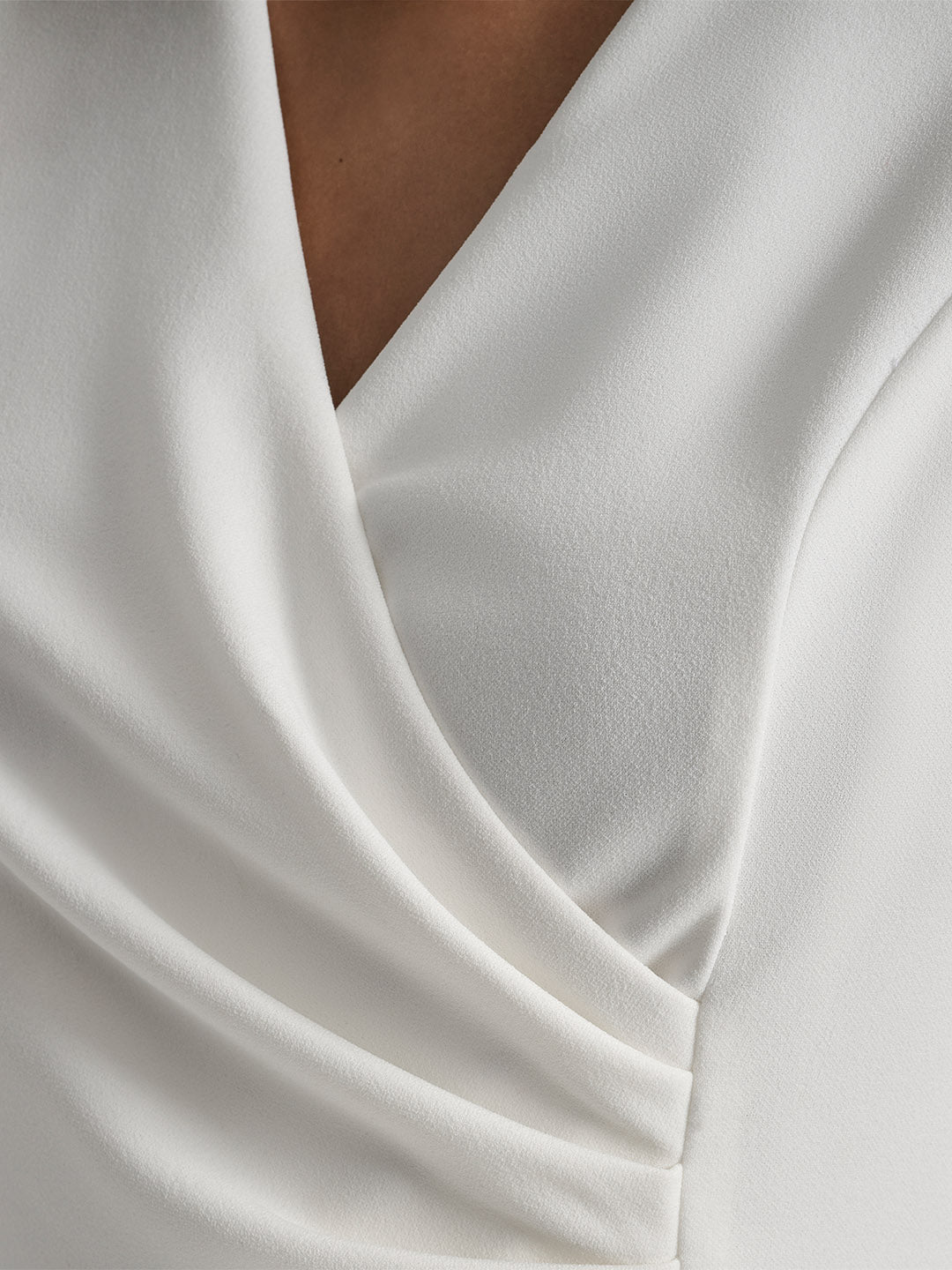DKNY Women Cream Solid Fit & Flared Dress