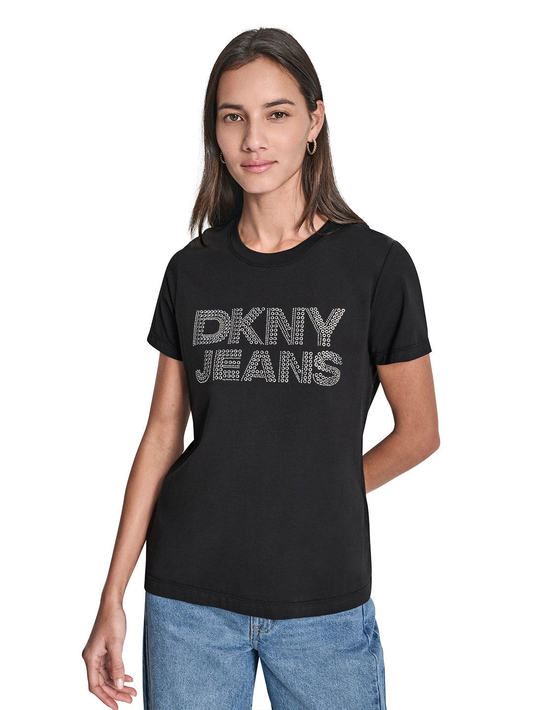 DKNY Women Black Printed Round Neck T-Shirt