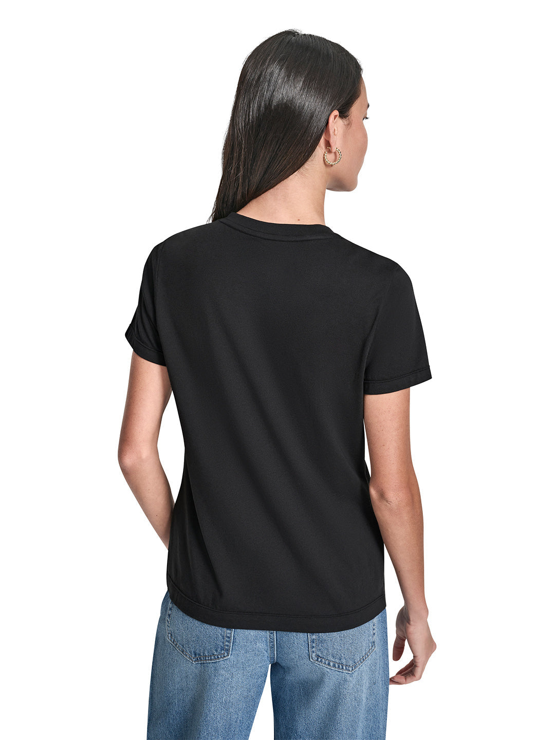 DKNY Women Black Printed Round Neck T-Shirt