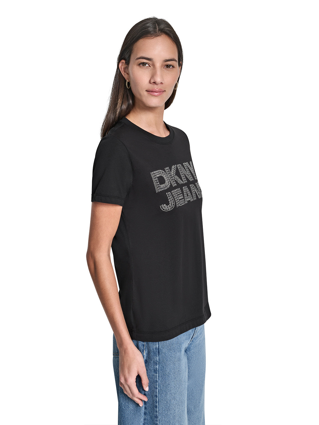 DKNY Women Black Printed Round Neck T-Shirt