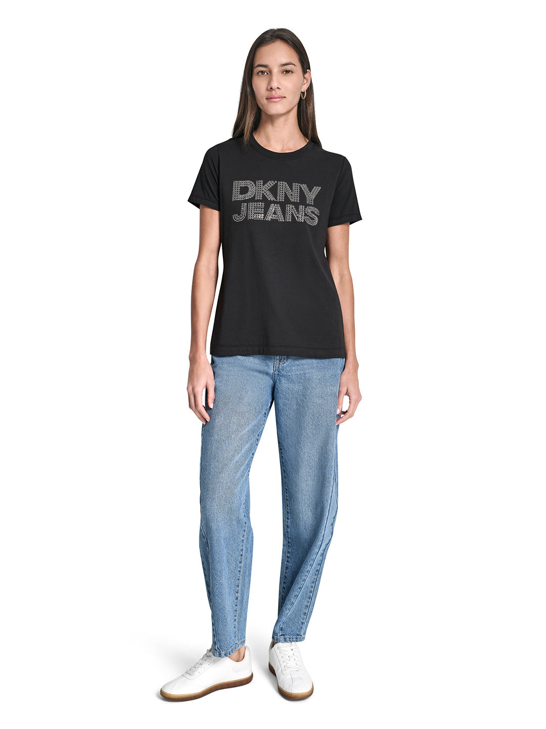 DKNY Women Black Printed Round Neck T-Shirt