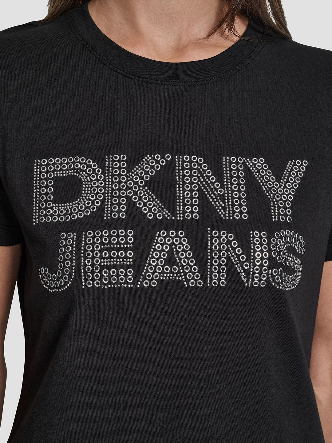 DKNY Women Black Printed Round Neck T-Shirt