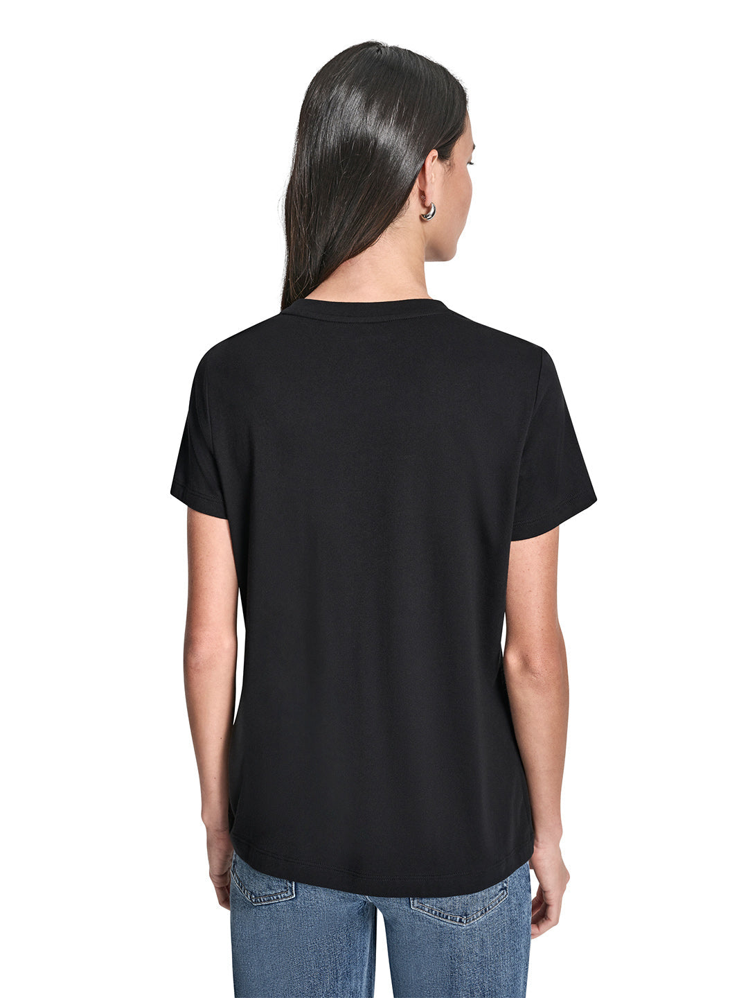 DKNY Women Black Printed Round Neck T-Shirt
