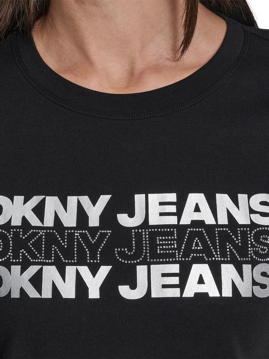 DKNY Women Black Printed Round Neck T-Shirt