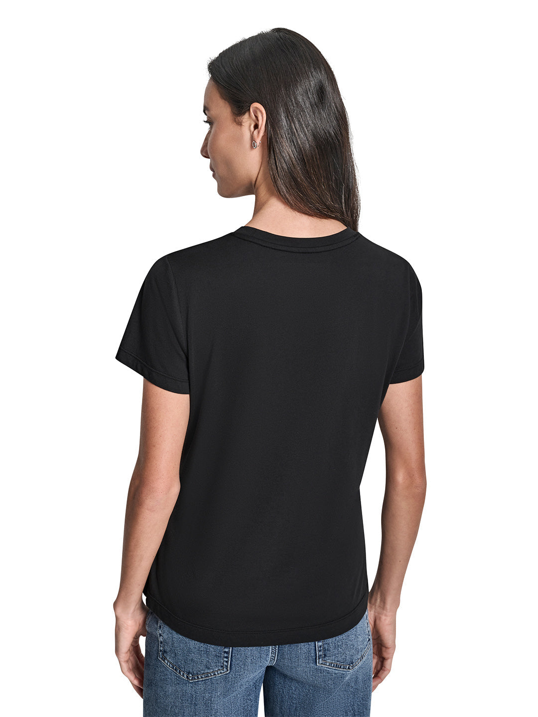 DKNY Women Black Printed Round Neck T-Shirt