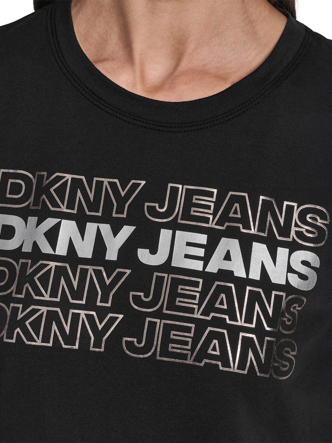 DKNY Women Black Printed Round Neck T-Shirt