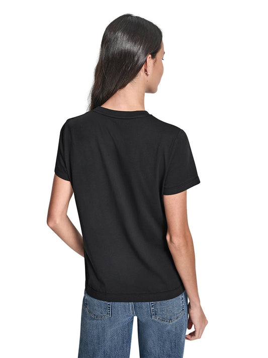DKNY Women Black Printed Round Neck T-Shirt