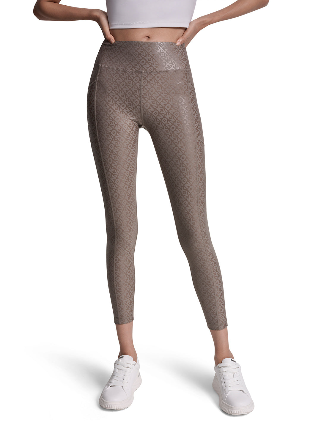 DKNY Women Brown Printed Skinny Fit Legging