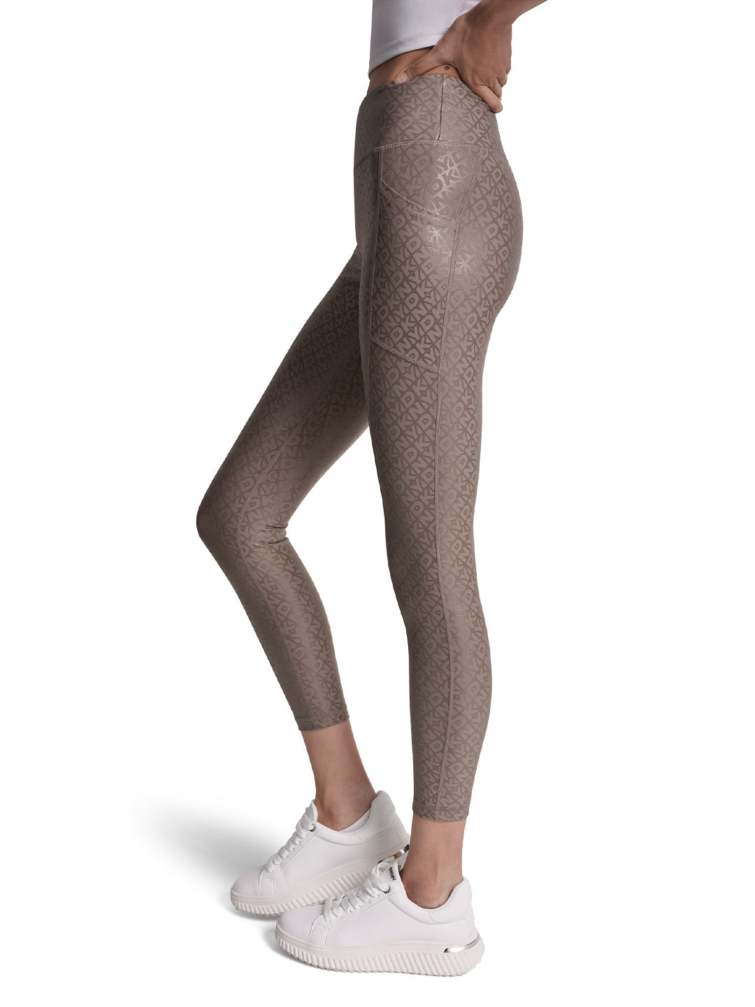 DKNY Women Brown Printed Skinny Fit Legging