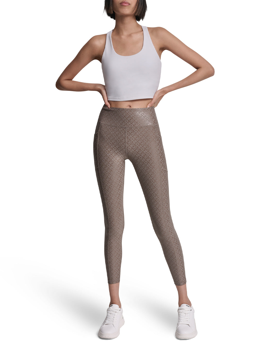 DKNY Women Brown Printed Skinny Fit Legging