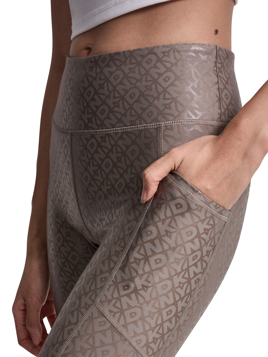DKNY Women Brown Printed Skinny Fit Legging