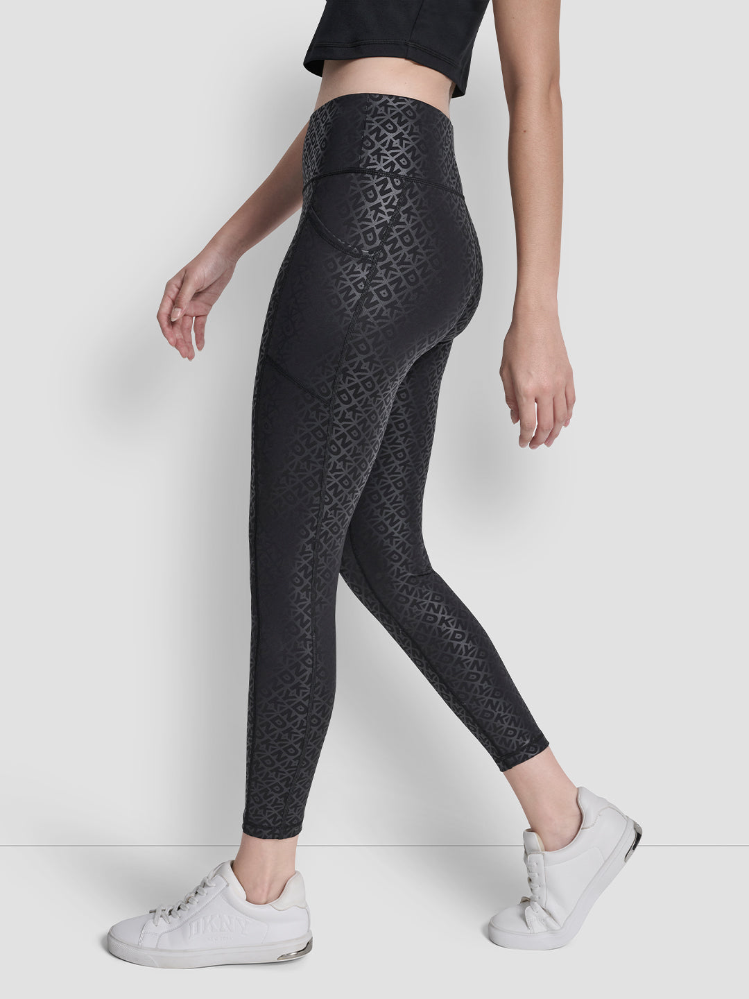 DKNY Women Black Printed Skinny Fit Leggings