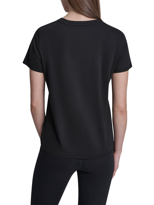 DKNY Women Black Printed Round Neck T-Shirt