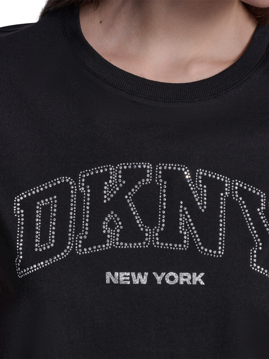 DKNY Women Black Printed Round Neck T-Shirt
