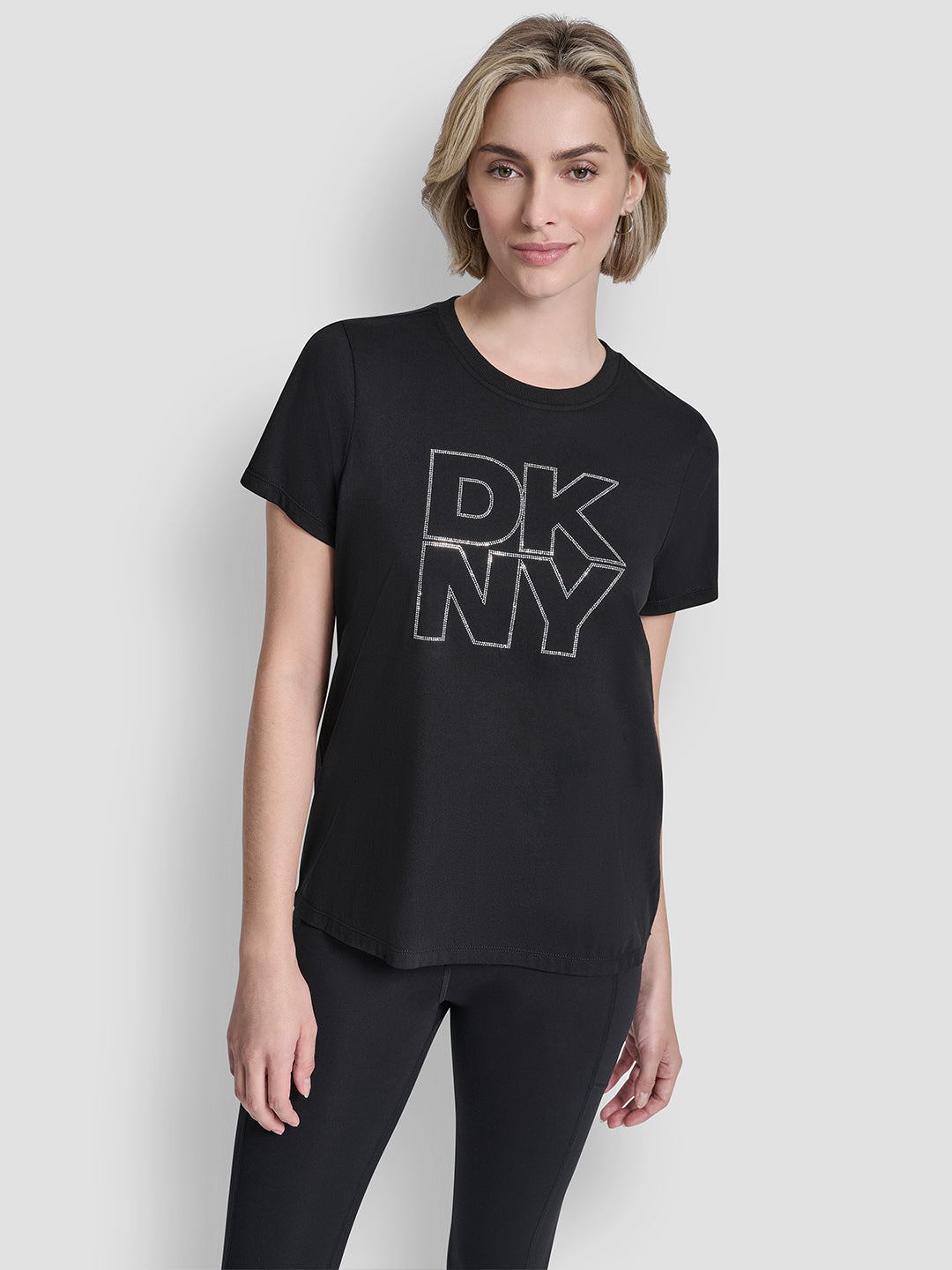 DKNY Women Black Printed Round Neck T-Shirt