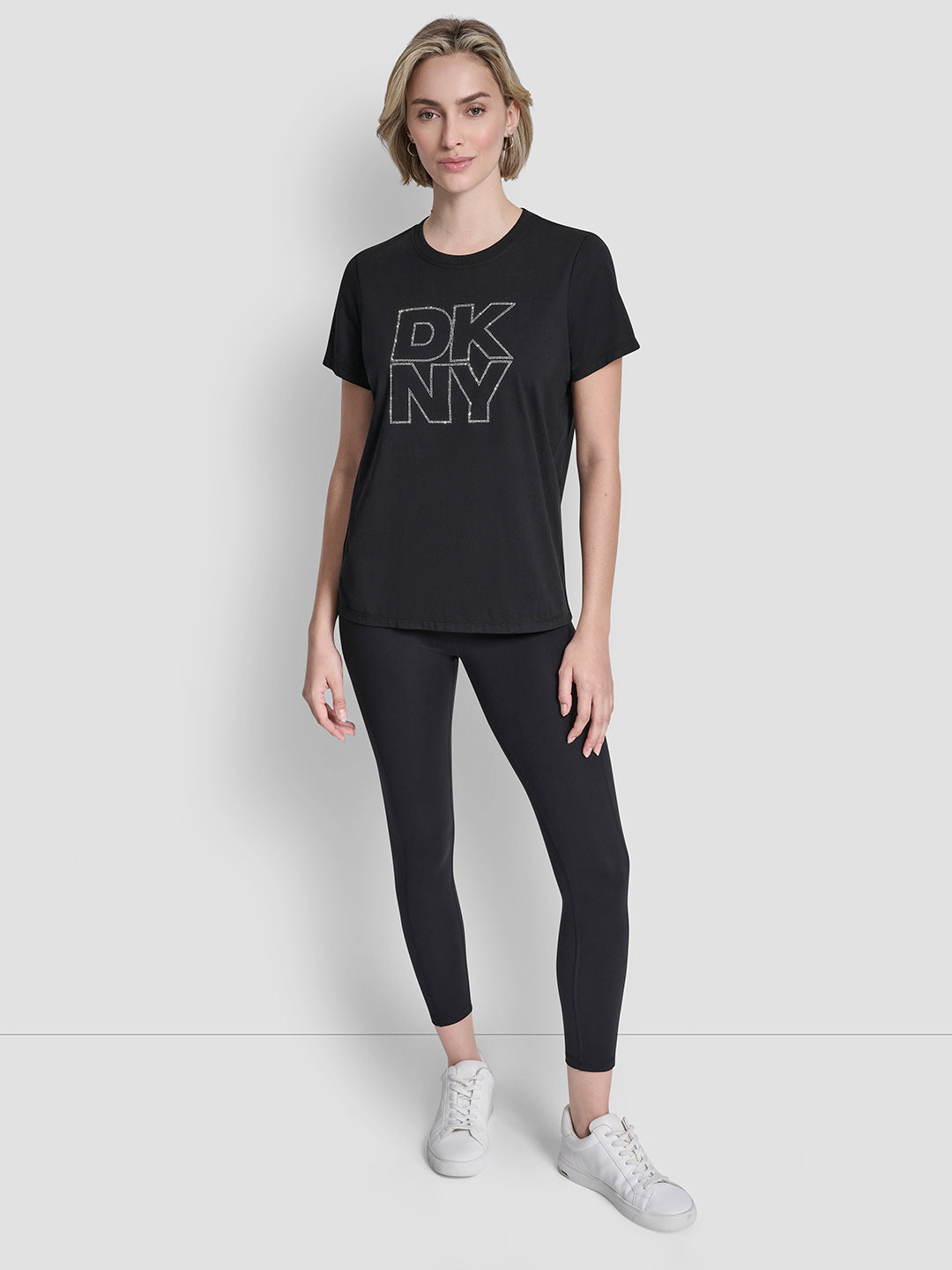 DKNY Women Black Printed Round Neck T-Shirt
