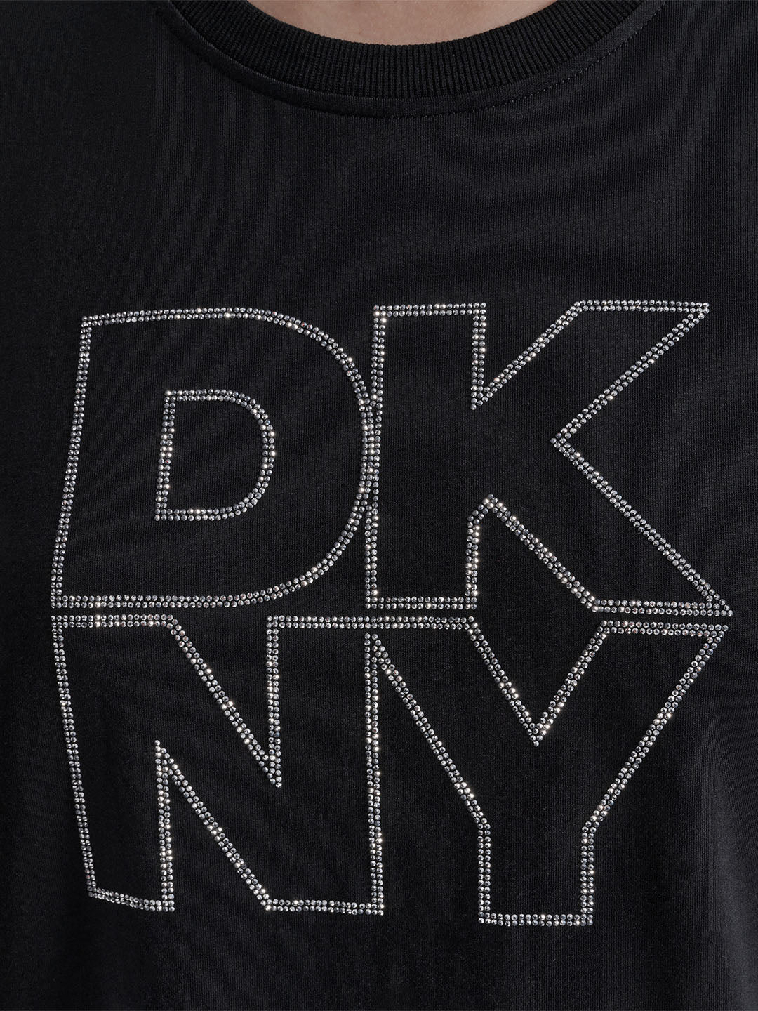 DKNY Women Black Printed Round Neck T-Shirt