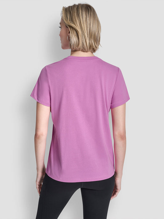 DKNY Women Purple Printed Round Neck T-Shirt