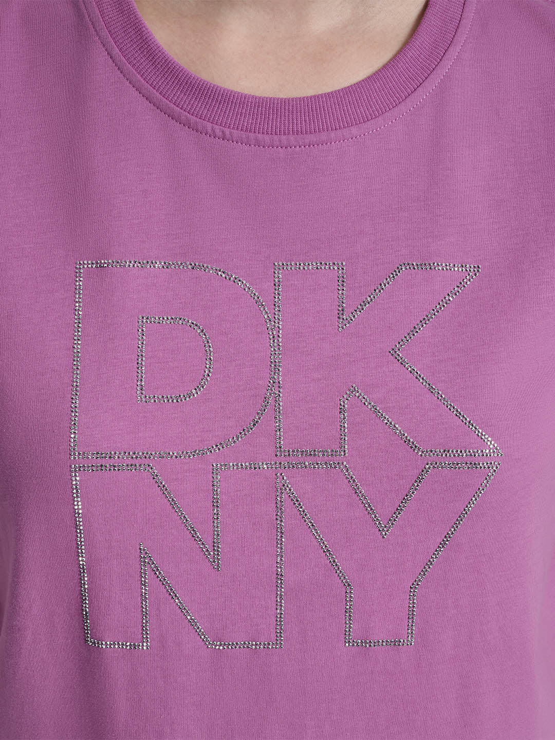 DKNY Women Purple Printed Round Neck T-Shirt