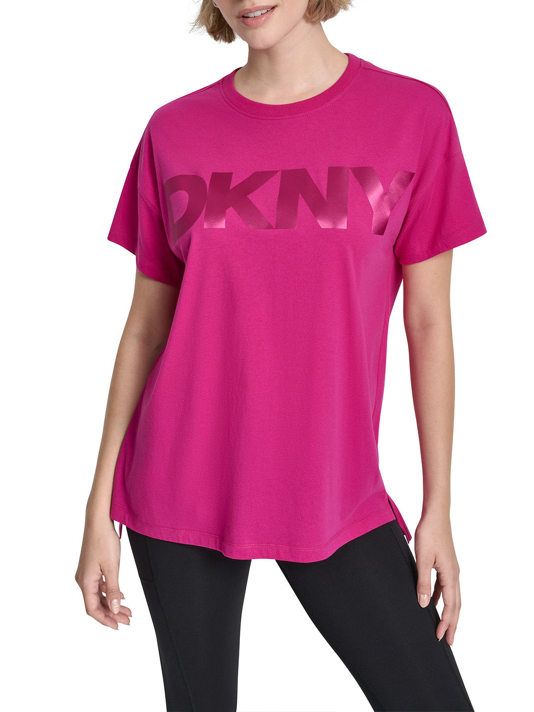DKNY Women Pink Printed Round Neck T-Shirt