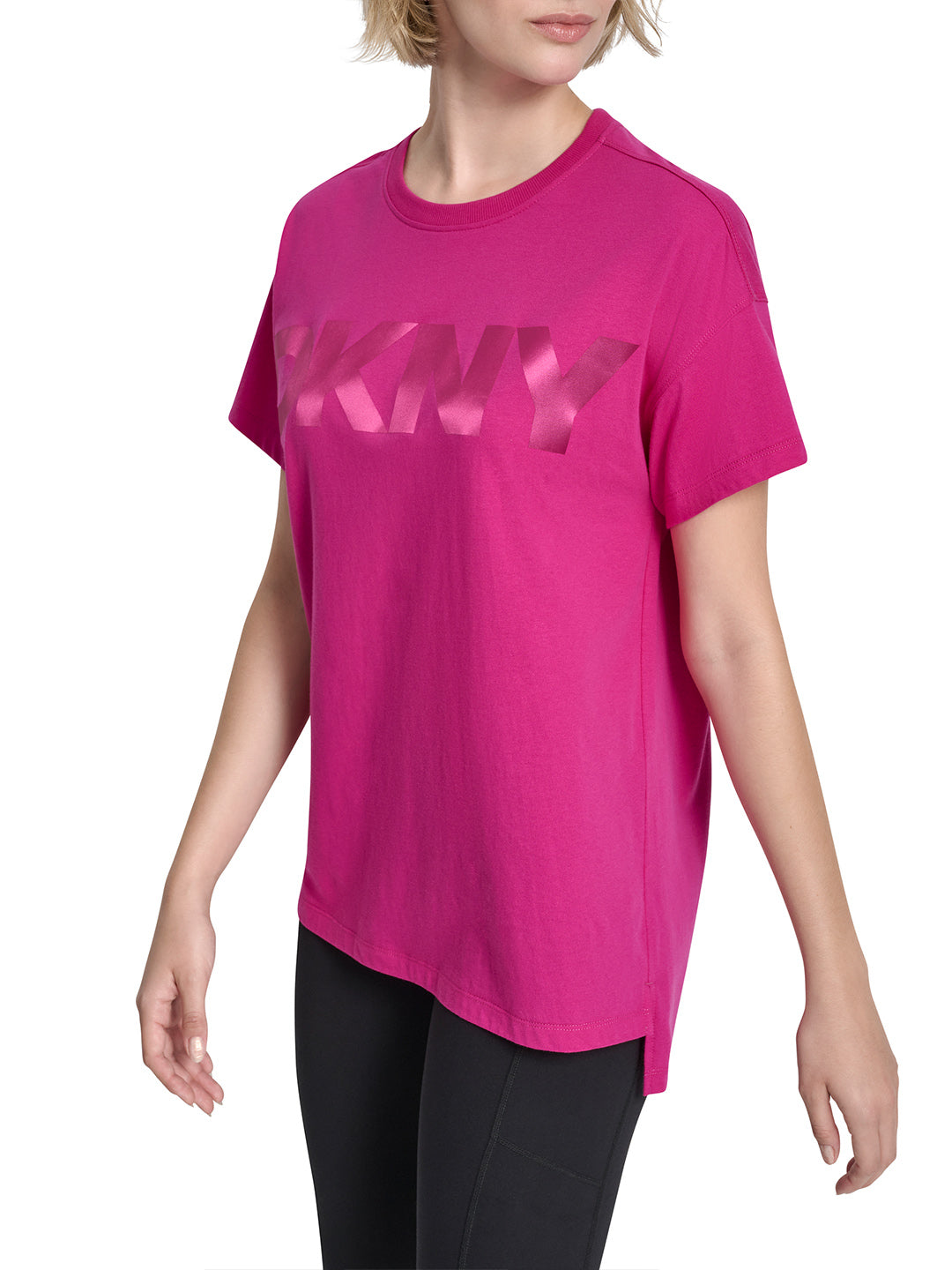 DKNY Women Pink Printed Round Neck T-Shirt
