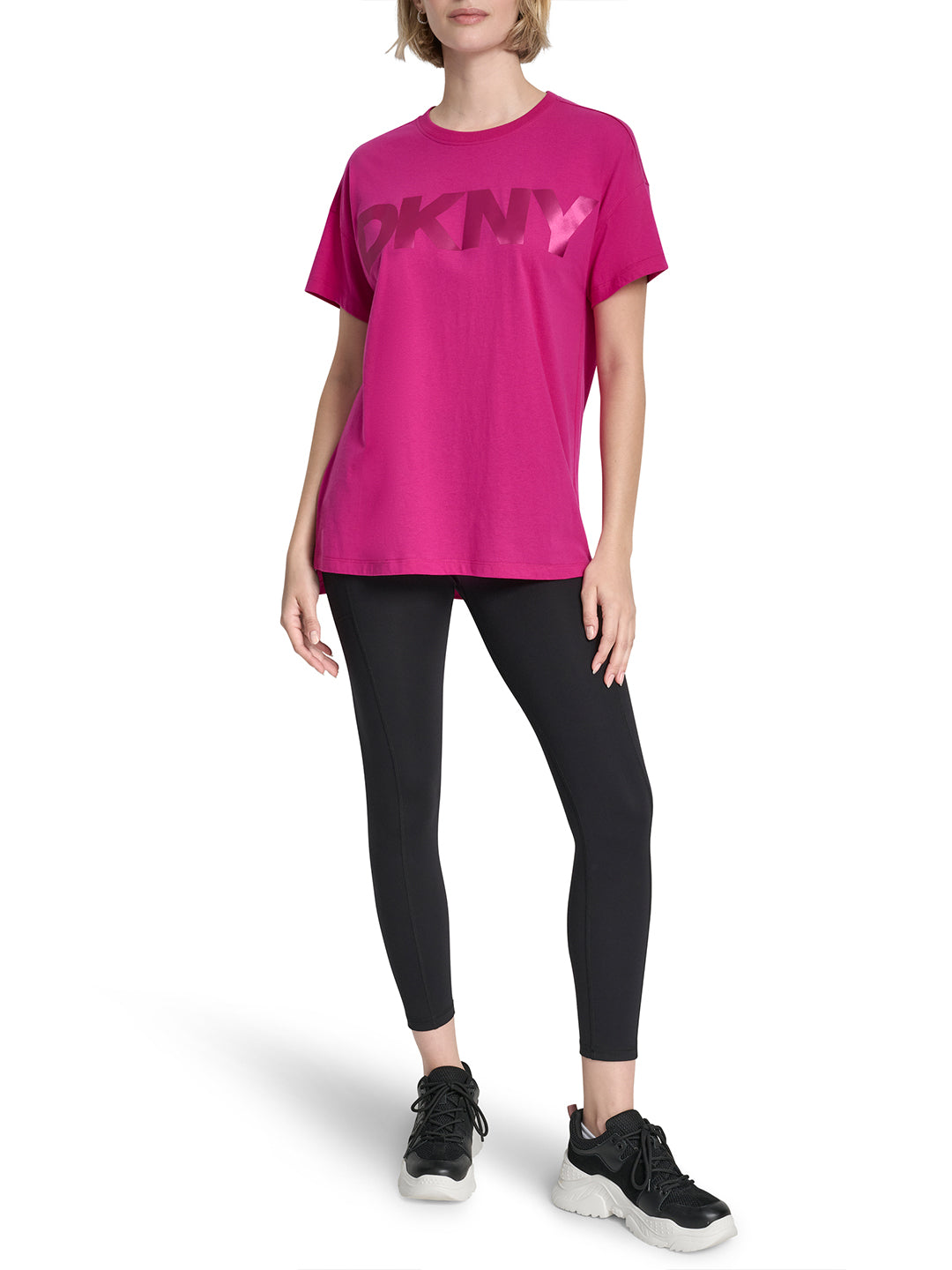 DKNY Women Pink Printed Round Neck T-Shirt