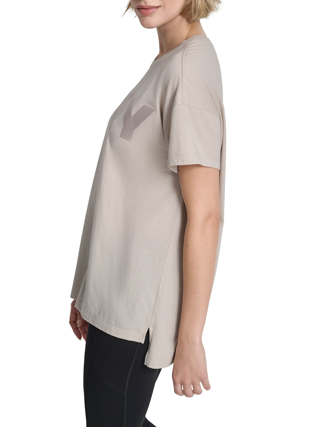 DKNY Women Grey Printed Round Neck T-Shirt