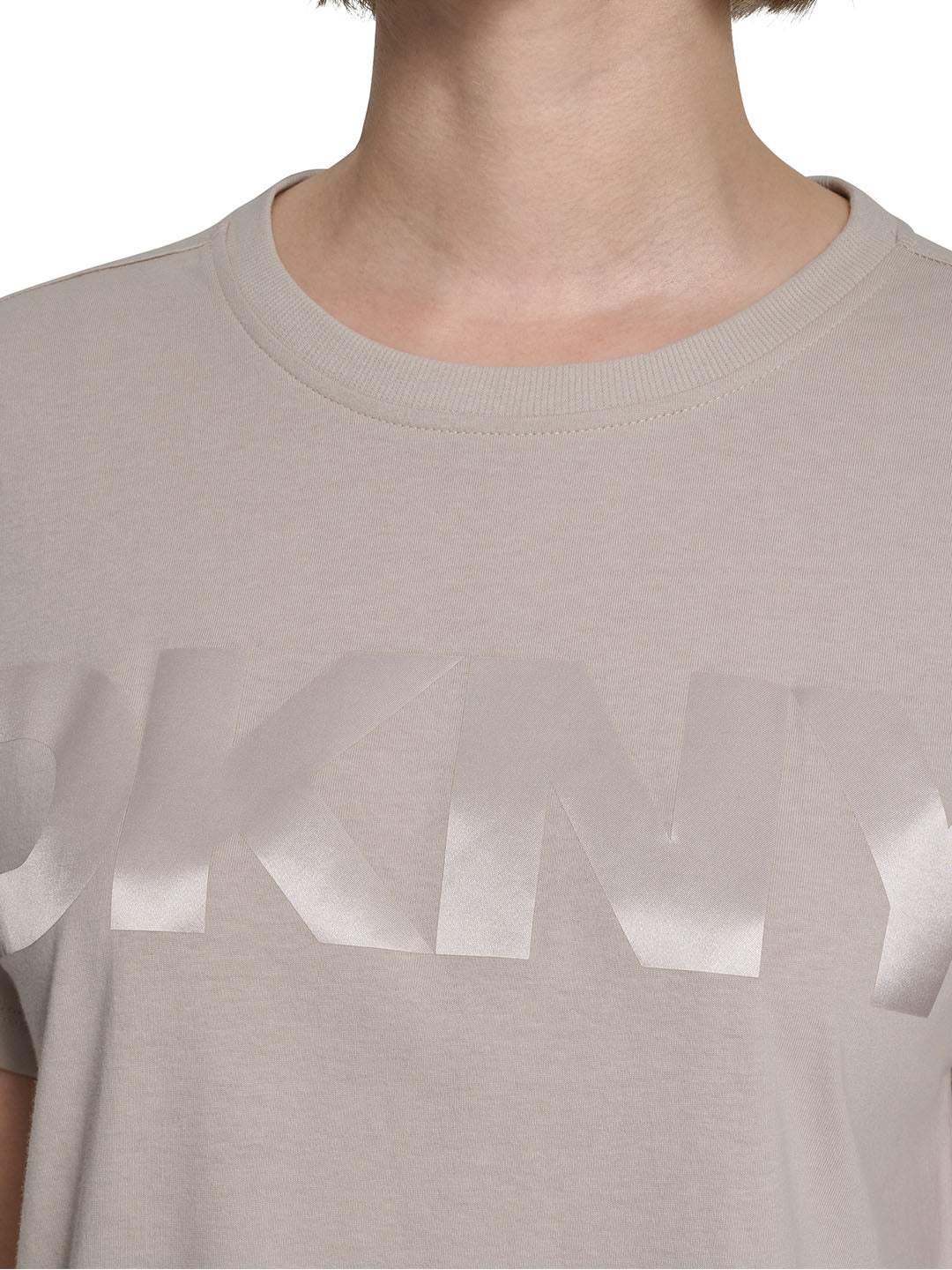 DKNY Women Grey Printed Round Neck T-Shirt