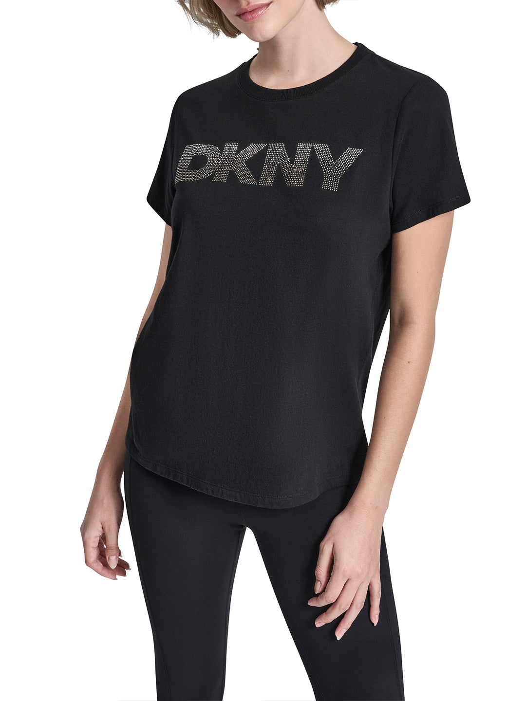 DKNY Women Black Printed Round Neck T-Shirt
