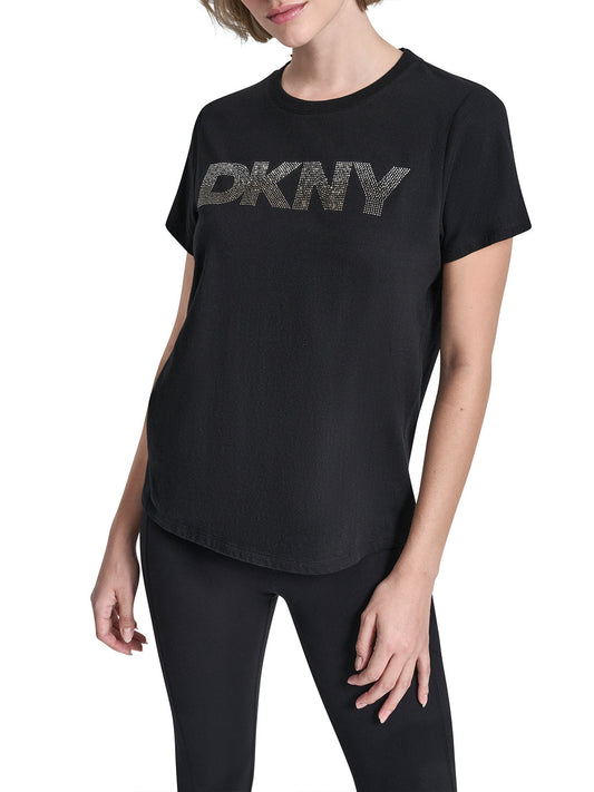 DKNY Women Black Printed Round Neck T-Shirt
