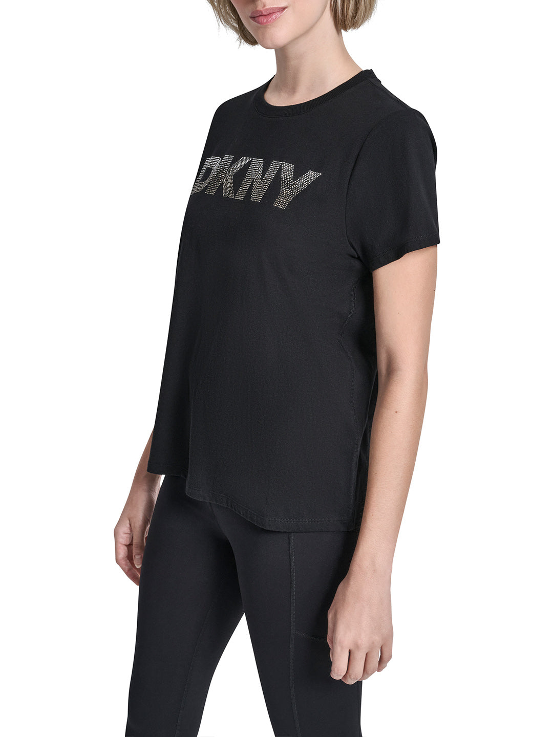 DKNY Women Black Printed Round Neck T-Shirt