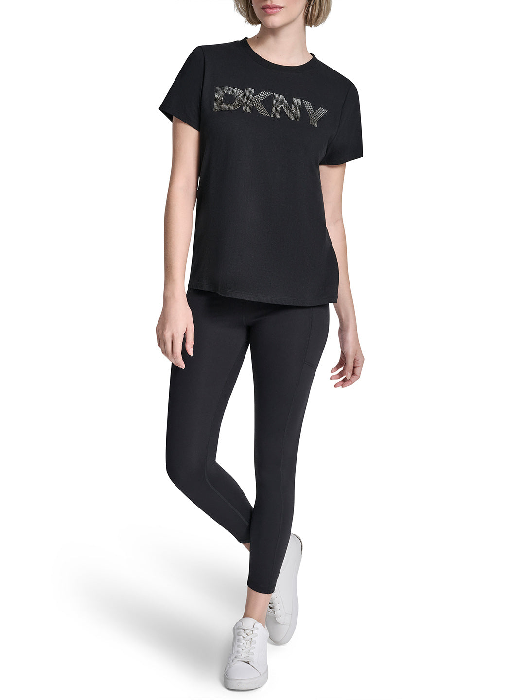 DKNY Women Black Printed Round Neck T-Shirt