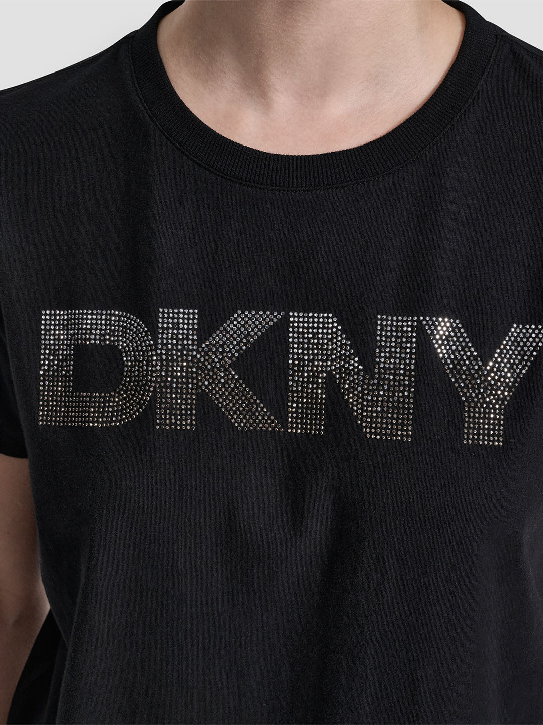 DKNY Women Black Printed Round Neck T-Shirt