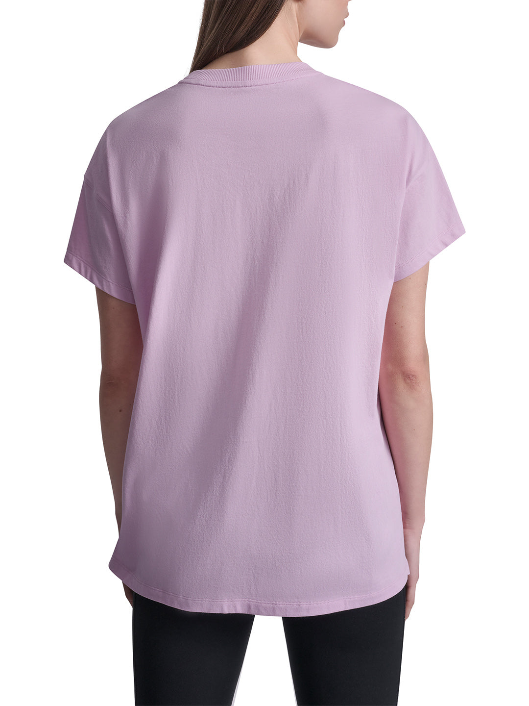 DKNY Women Lavender Purple Printed Round Neck T-Shirt