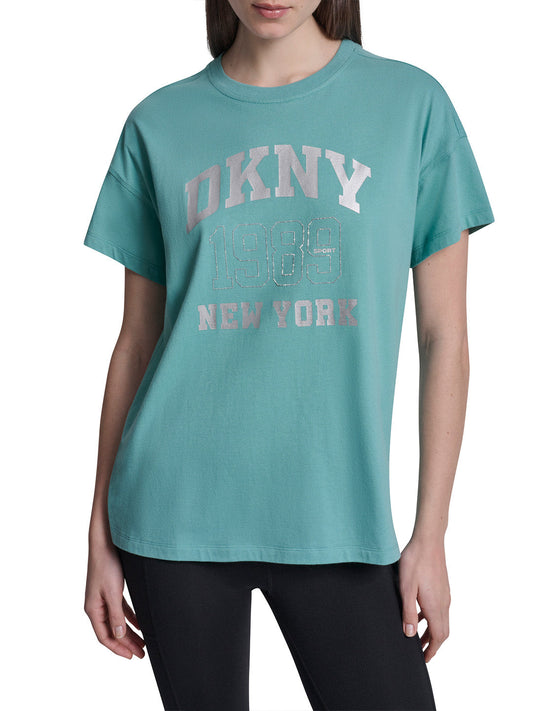 DKNY Women Grey Printed Round Neck T-Shirt