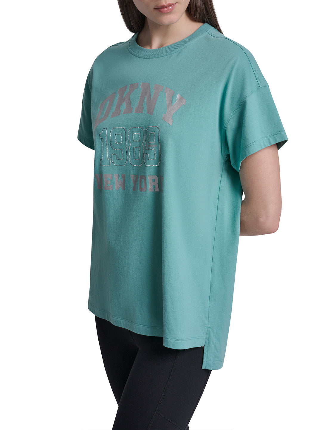 DKNY Women Grey Printed Round Neck T-Shirt