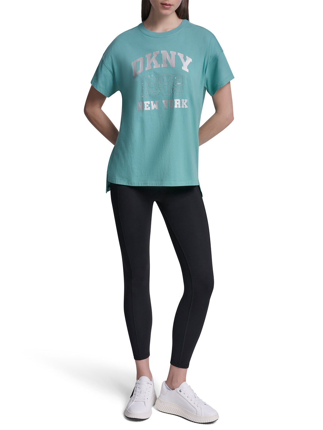 DKNY Women Grey Printed Round Neck T-Shirt