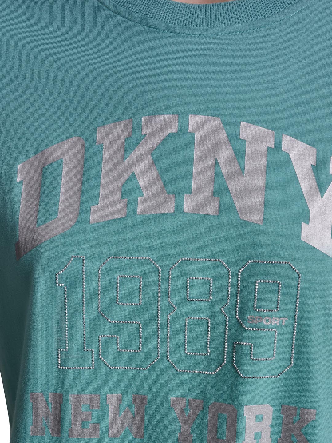 DKNY Women Grey Printed Round Neck T-Shirt