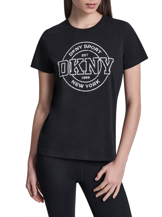 DKNY Women Black Printed Round Neck T-Shirt