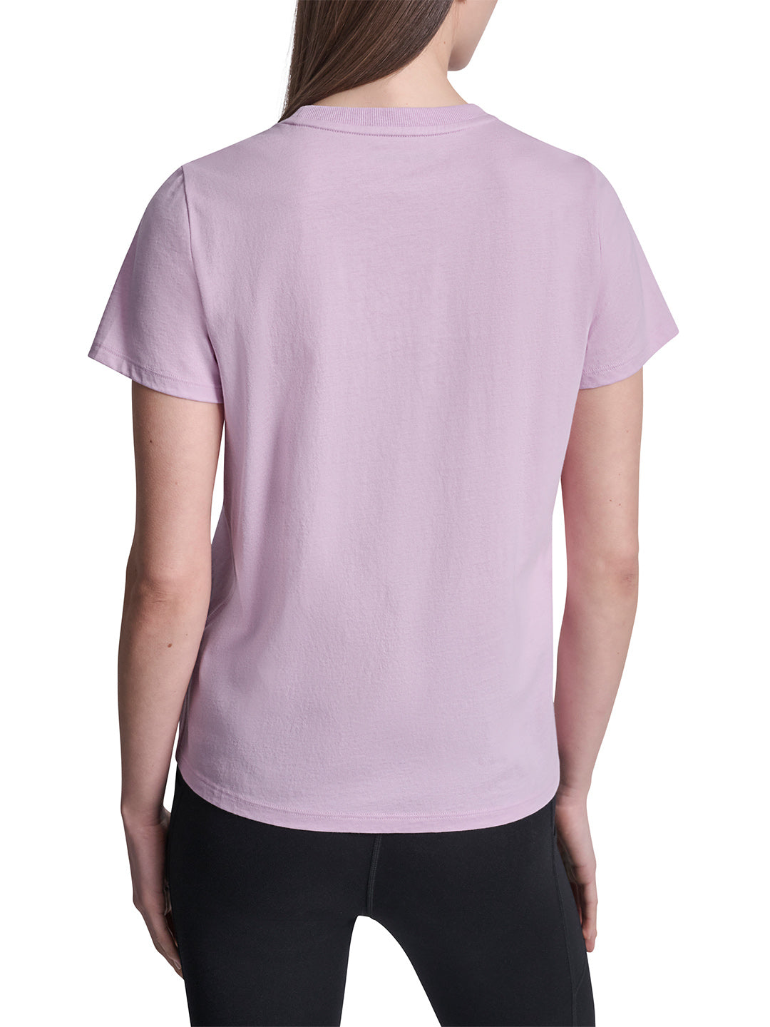 DKNY Women Lavender Purple Printed Round Neck T-Shirt