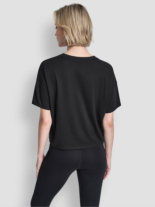 DKNY Women Black Round Neck Top