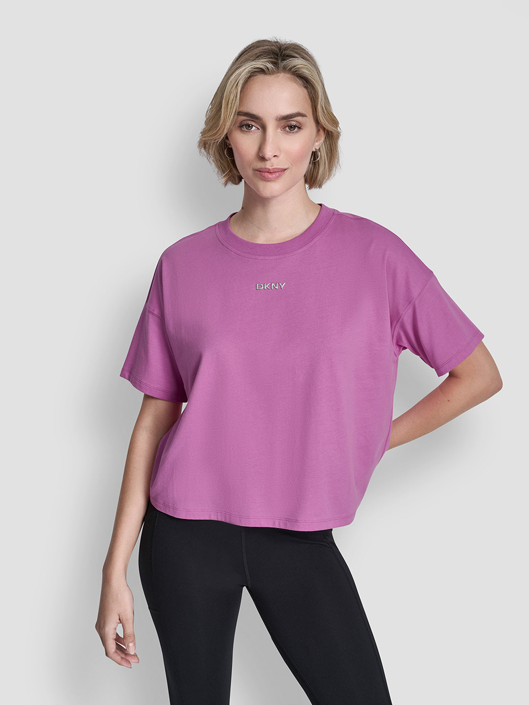 DKNY Women Purple Round Neck Top