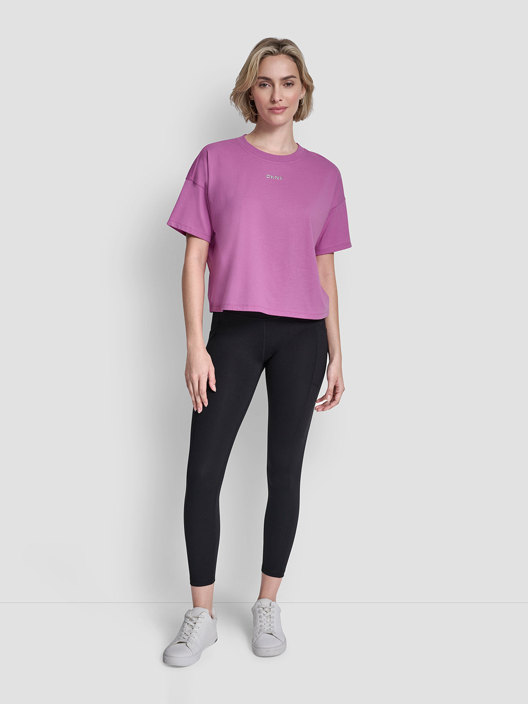 DKNY Women Purple Round Neck Top