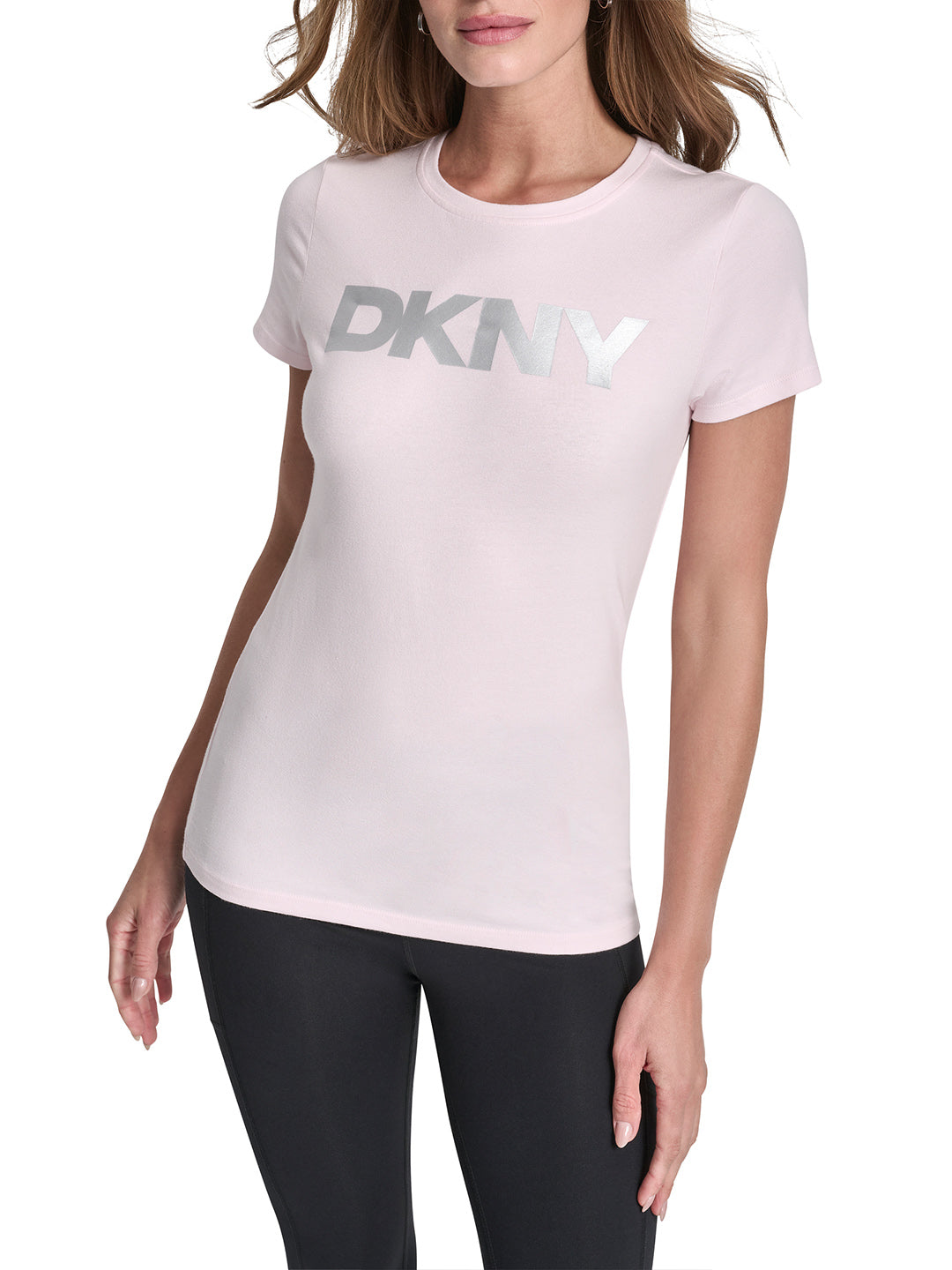 DKNY Women Cream Round Neck T-Shirt