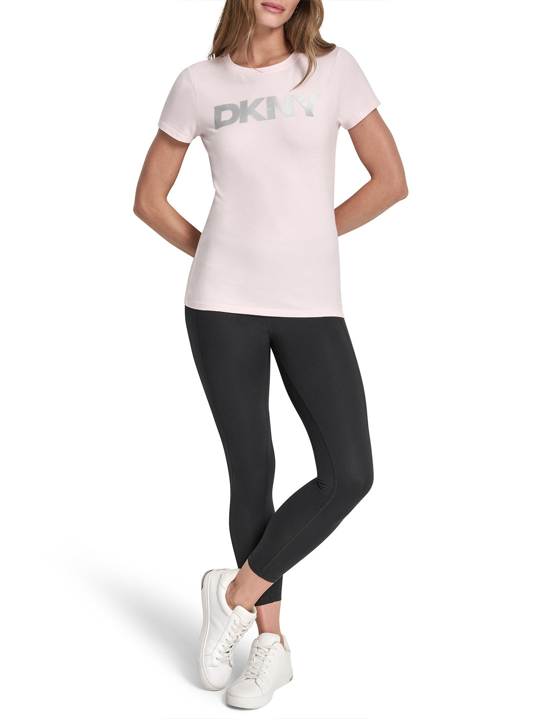 DKNY Women Cream Round Neck T-Shirt
