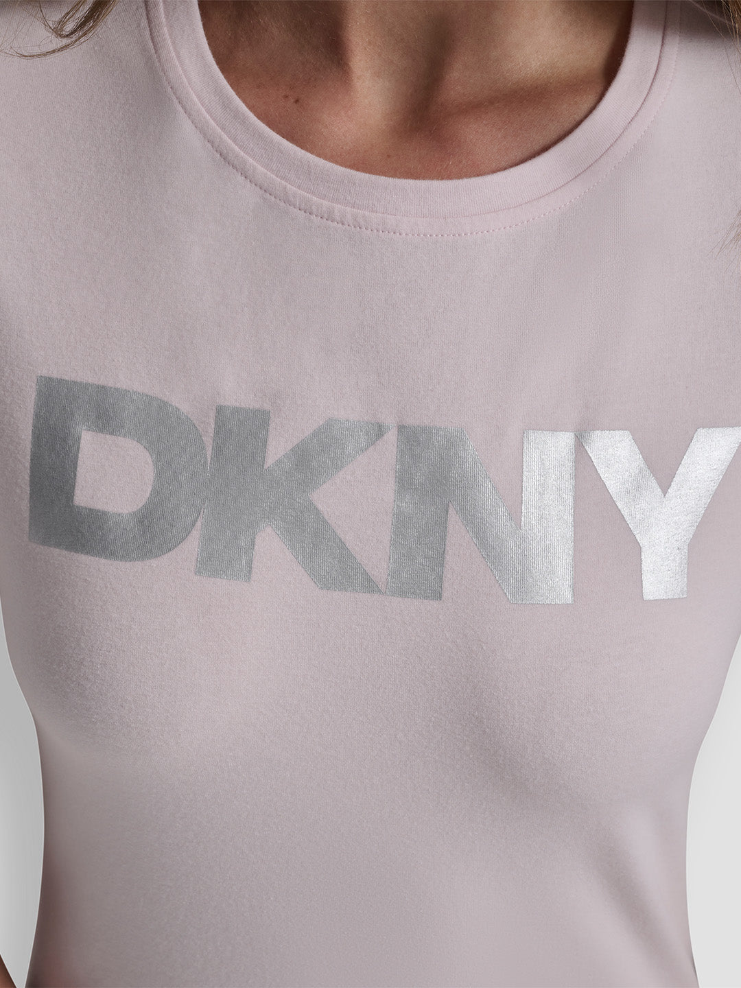 DKNY Women Cream Round Neck T-Shirt