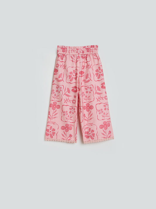 ELLE Girls Pink Floral Trouser